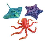 3D Printed Animals, Fidget Animal, 3 Pcs Stress Relief for Adults, 3D Printed Fidget Set with Starfish Octopus and Stingray, Sensory Stress Relief for Desk Decor and Focus Aid, Office and Travel
