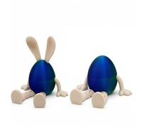 3D Printed Animals, Filled Easter Eggs,Bunny Ear Egg & Flexible Leg Egg Toys, Fun Fidget Gift Set, Gift for easter Basket Stuffers Party Favors Egg Hunt for Kids(Blue Green)