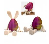 3D Printed Animals, Filled Easter Eggs,Bunny Ear Egg & Flexible Leg Egg Toys, Fun Fidget Gift Set, Gift for easter Basket Stuffers Party Favors Egg Hunt for Kids(Golden Purple)
