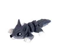 3D Printed Animals - Flexible Articulated Wolf Desk Decor, Poseable Geometric Animal Figure, Heavy Duty Resin, Stress Reliever Tool, for Home Bedroom Bathroom Nursery Offices