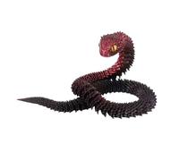 3D Printed Animals Snake, 24 Inch Surprise Mystery Fidget Anaconda Toy, Fake Python Statue with Realistic Eyes, Flexible Articulated Viper Collectible for Home Office Desk Decoration (Black)