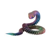 3D Printed Animals Snake, 24 Inch Surprise Mystery Fidget Anaconda Toy, Fake Python Statue with Realistic Eyes, Flexible Articulated Viper Collectible for Home Office Desk Decoration (Blue-violet)