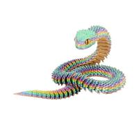 3D Printed Animals Snake, 24 Inch Surprise Mystery Fidget Anaconda Toy, Fake Python Statue with Realistic Eyes, Flexible Articulated Viper Collectible for Home Office Desk Decoration (Cyan)