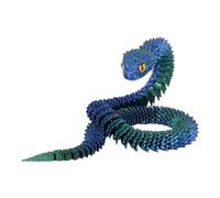 3D Printed Animals Snake, 24 Inch Surprise Mystery Fidget Anaconda Toy, Fake Python Statue with Realistic Eyes, Flexible Articulated Viper Collectible for Home Office Desk Decoration (Blue)