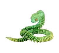 3D Printed Animals Snake, 24 Inch Surprise Mystery Fidget Anaconda Toy, Fake Python Statue with Realistic Eyes, Flexible Articulated Viper Collectible for Home Office Desk Decoration (Green)