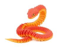 3D Printed Animals Snake, 3D Printed Fidget Toy Snake with Movable Joints, Realistic Fidget Snake Viper Executive Desk Toys for Home Office Decor Present-Orange||40CM