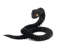 3D Printed Animals Snake, 3D Printed Fidget Toy Snake with Movable Joints, Realistic Fidget Snake Viper Executive Desk Toys for Home Office Decor Present-Black||40CM