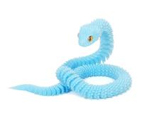 3D Printed Animals Snake, 3D Printed Fidget Toy Snake with Movable Joints, Realistic Fidget Snake Viper Executive Desk Toys for Home Office Decor Present-Crystal Blue||30CM