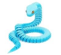 3D Printed Animals Snake, 3D Printed Fidget Toy Snake with Movable Joints, Realistic Fidget Snake Viper Executive Desk Toys for Home Office Decor Present-Blue||40CM