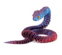 3D Printed Animals Snake, 3D Printed Fidget Toy Snake with Movable Joints, Realistic Fidget Snake Viper Executive Desk Toys for Home Office Decor Present-Laser Blue||60CM