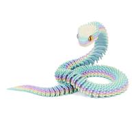 3D Printed Animals Snake, 3D Printed Fidget Toy Snake with Movable Joints, Realistic Fidget Snake Viper Executive Desk Toys for Home Office Decor Present-Rainbow||60CM