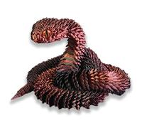 3D Printed Animals-Snake Viper,3D Printed Snake Toys 3D Printed Articulated Snake 3D Printed Animals Animal Model Ornaments Creative Funny Toy Festival Gift for Frends (Black Red, 20.2 Inch)