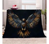 3D Printed Animals Spread Their Wings And Fly-01 Flannel Fleece Blanket (270GSM) Mysterious Ancient Art Super Cozy 270x230 cm King Size Fade Resistant Home Decor Gift - Machine Washable