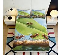 3D Printed Ant Pattern Fitted Sheet, Microfiber Bed Cover, non-slip home