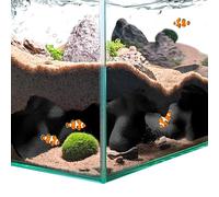 3D Printed Aquarium Cave Tunnel Decor Reptile Corner Cave - Fish Tank Decoration Natural Fish Hideout for Pleco,Shrimp & Corydoras | Sinking Base & Viewing Ports | Substrate-Friendly Decor (Black)