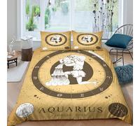 3D Printed Aquarius Quilt Cover, Microfiber Duvet Cover Hidden Zipper for