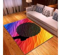 3D Printed Area Rug African Retro Woman Doormats Indoor Home Carpets Decor Rugs Home Living Room Carpets, 200 X 300 Cm - Polyester Soft Touch Easy Clean With Rubber Backing -3522624743367