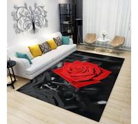 3D Printed Area Rug Plant Rose Doormats Indoor Home Carpets Decor Rugs Home Living Room Carpets, 80 X 160 Cm - Polyester Soft Touch Easy Clean With Rubber Backing -3228255622428