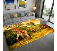 3D Printed Area Rug Wild Animal Giraffe Doormats Indoor Home Carpets Decor Rugs Home Living Room Carpets, 80 X 120 Cm - Polyester Soft Touch Easy Clean With Rubber Backing -54005192695