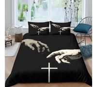 3D Printed Art Hands Duvet Cover, Microfiber Bedding Cover Hidden Zipper