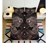 3D Printed Art Portrait Fitted Sheet Microfiber Deep Pocket Bedroom Art Portrait Mattress Fitted Cover Non-Slip for Adults 180x200x25cm