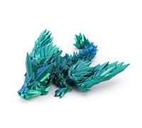 3D Printed Articulated Crystal Dragon Model, Flexible Gem Dragon Figure with Movable Joints, Poseable Flying Dragon Figurine, PLA Decorative Collectible for Desk Display, Gift, Fantasy Décor