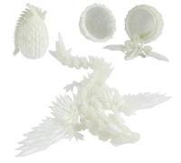3D Printed Articulated Dragon in Crystal Egg - Mystery Flexible Joints Toy for Easter Egg Hunt, Home Office Decor and Desk Display (Luminous Green)