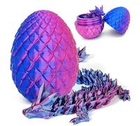 3D Printed Articulated Dragon with Detachable Mystery Scale Egg - Crystal Dragon Action Figure Fidget Toy for Home Office Aquarium Fish Tank Accessories