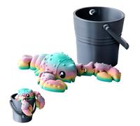 3D Printed Articulated Lobster in Bucket Flexi Toy, Kawaii Fidget Ocean Creature Accessories Gift