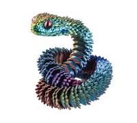 3D Printed Articulated Snake Models Craft Ornament, Simulated Snake Model Decoration with Flexible Joints(45CM,Dazzling Colour)