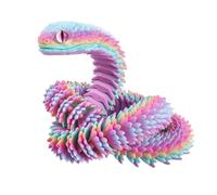 3D Printed Articulated Snake Models Craft Ornament, Simulated Snake Model Decoration with Flexible Joints(45CM,Random Rainbow Colors)