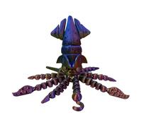 3D Printed Articulated Squid Toy Flexible Poseable Decorative Animal Model Unique Novelty For Home Desk (E, A)