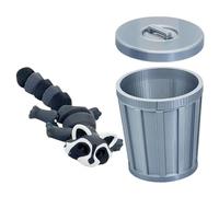 3D Printed Articulating Raccoon Fidget Animal with Mini Trash Can, PLA Desk Decor, Gray, 5.3 in (13.5 cm), Poseable Toy, Gift Ready