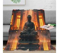 3D Printed Artistic Buddha Statues Blanket Soft And Warm Super Soft Cozy Fuzzy Warm Throws with Anti-wrinkle/anti-tarnishing Lightweight for Sofa Bed Decor Bedroom Decor 50x60inch(127x152cm)