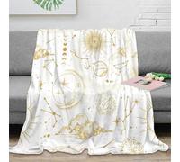 3D Printed Astronomy symbols Bed Blanket Microfiber Ultra Soft Warm Bedding Vintage celestial Soft Throw for Friends Colleagues Loved Ones Housewarming 50x60inch(127x152cm)