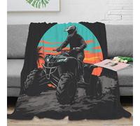 3D Printed ATV rider sunset Lounge Throw Microfiber Warm Soft Bedding Breathable Adventure graphic Throw Blanket Lightweight for Students Gamers Movie Nights Young Adults 60x80inch(150x200cm)