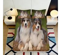 3D Printed Aussie Dog Fitted Sheet, Microfiber, Bed Cover, Non-Slip, Home