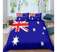 3D Printed Australian Flag Double Bed Duvet Cover Set For Kids Teens Australian FlagBedding Set The Ultra-Soft 3 Pieces includes1 Quilt Covers 200x200 and 2 Pillowcases J.400