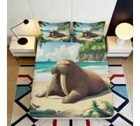 3D Printed Autumn Forest Stream Fitted Sheet Microfiber Bedroom Decor Slip Resistant Dustproof Bed Cover for All Ages 90x200x25cm