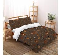 3D Printed Autumn Spider Web Magic Quilt Cover Plant Fruit Bedding Set 3Pcs Soft Microfiber with Pillowcases,Hidden Zipper for Kid Teens King（220x240cm） Room Decor