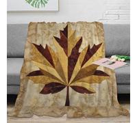 3D Printed AutumnLeafPattern Warm Blanket Microfiber Warm Thermal Bedding Soft HandmadeQuiltDesign Travel Blanket Premium Gift for Holiday Celebrations Birthday Anniversary 40x50inch(100x130cm)