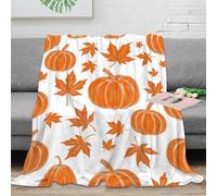 3D Printed AutumnPumpkin Sofa Throw Microfiber Warm Cosy Bedding Soft HanddrawnFallDesign Couch Blanket Machine Washable No Shedding for Students Teens Gamers Movie Nights 60x80inch(150x200cm)