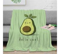 3D Printed Avocado cartoon Fluffy Blanket Microfiber Ultra Soft Warm Bedding Kawaii cute design Throw Blanket Wrinkle Resistant Machine Washable for Office Workers Students Teens 50x60inch(127x152cm)