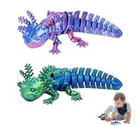 3D Printed Axolotl, 3D Printed Animals for Kids and Adults, Flexible Stress Relief 3D Printed Toys for Desk Décor and Gifts, Cute Articulated 3D Animals for Birthday, Collectible Display