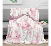 3D Printed axolotl art Home Blanket Microfiber Warm Cosy Bedding Soft Watercolor cute Lounge Throw Heartfelt Gift for Families Friends Loved Ones 70×80inch(180x200cm)