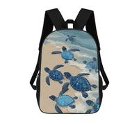 3D Printed Backpack Ocean Turtles Swimming Art Print Children's School Bags Book Bags Travel Lightweight Backpack Boys Girls School Bag for Middle School Students 17inch