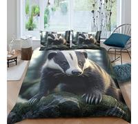 3D Printed Badger Quilt Cover, Microfiber Duvet Cover Hidden Zipper for