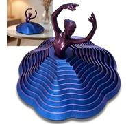 3D Printed Ballerina Fidget Figure, Rotating PLA Spiral Sculpture as Kinetic Desk Decoration, Ballet Gift and Collector's Item Expanded Sensory Fidget Star (Red & Blue)