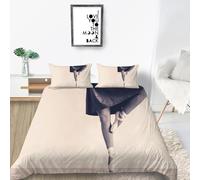 3D Printed Ballet Dancer King Size Duvet Cover Set 3 Piece Microfibre Bedding Set Modern Style Quilt Cover 230x220 cm with 2 Pillowcases 50x75 cm and Zipper Closure k.5690