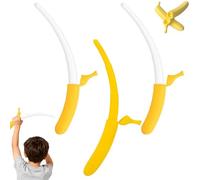 3D Printed Banana Sword, Plastic Extendable Banana Wand, Retractable Banana Shaped Stretchable Toy, Holiday Role-Playing Prop Sword Toy, for Party Play and Fun Novelty Scenes (2Pcs-C) (3pcs-a)